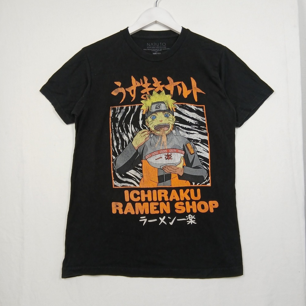Naruto Shippuden Ichiraku Ramen Shop Black Graphic T-Shirt Mens Medium Viz Media